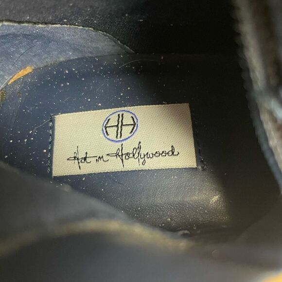 Hot in Hollywood Blue Leather Over the Knee Slouchy Boots Size 8W EUC - Picture 10 of 10